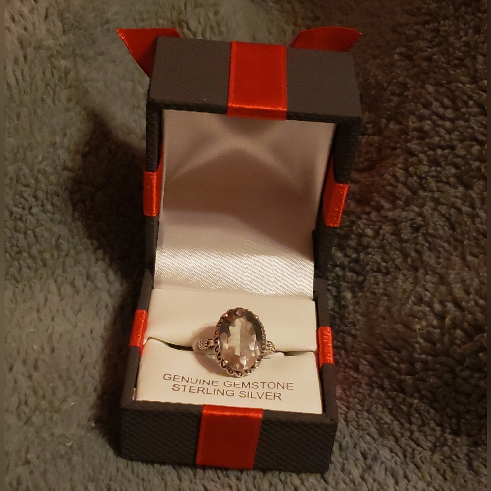 Sterling Silver Green Amethyst size 7 Ring